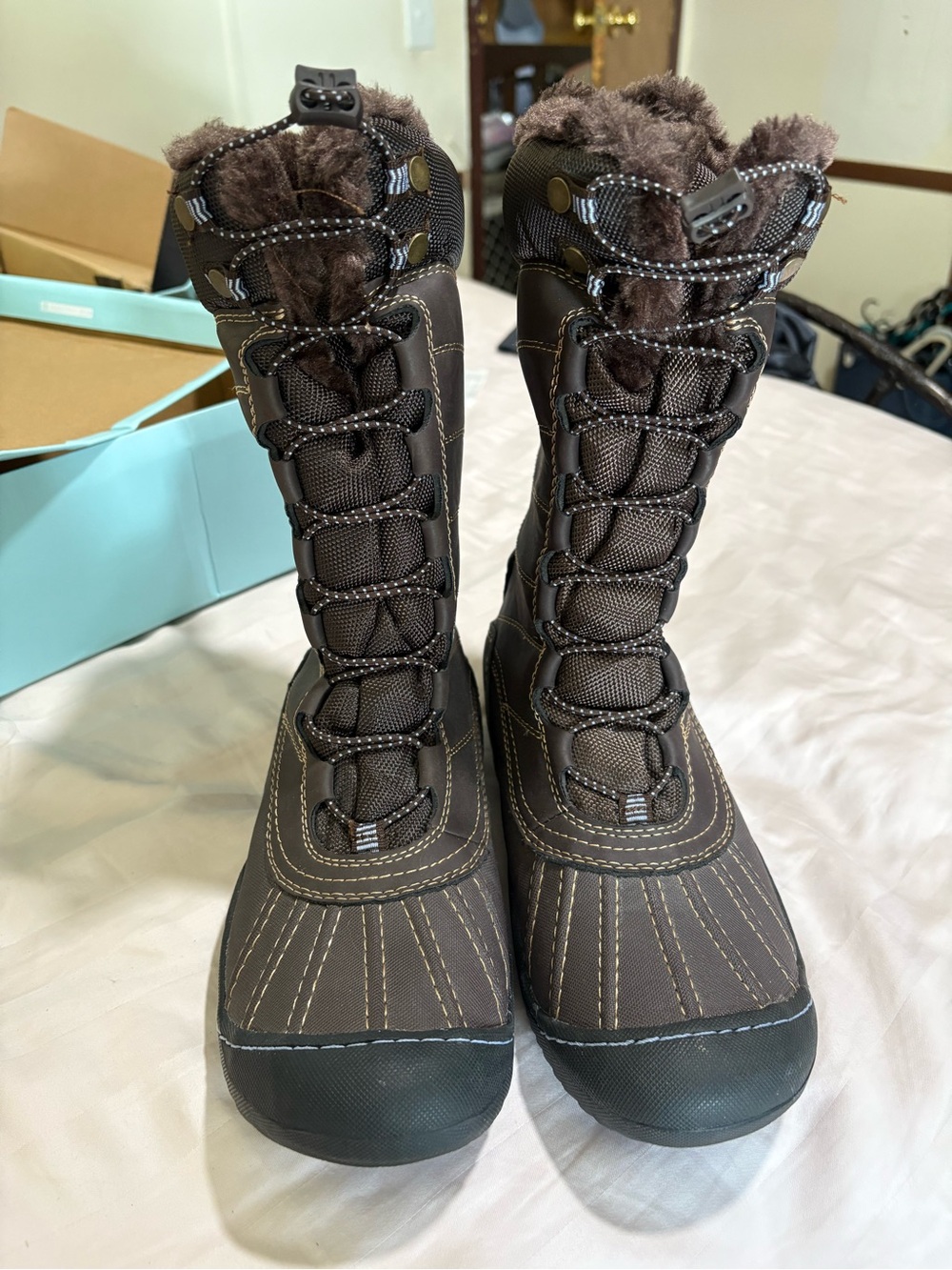 Women’s Brown Insulated Winter Boots - Faux Fur Lined
